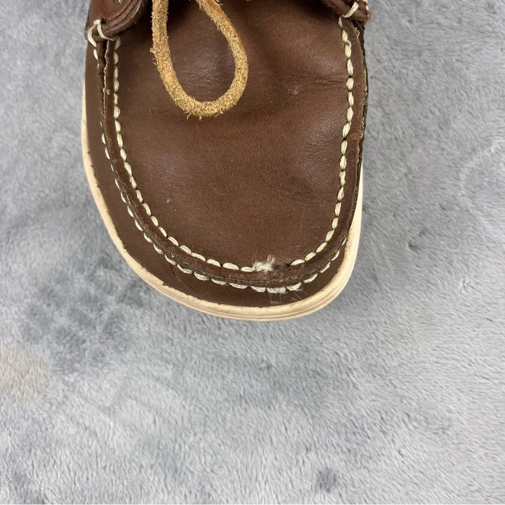 LEMS Mariner Womens Brown Leather Boat Loafers Deck Shoes EU 36 US 6-6.5 - Picture 2 of 10